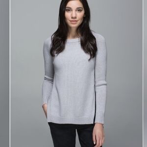 Lululemon Yin To You Sweater Heathered Light Grey Medium